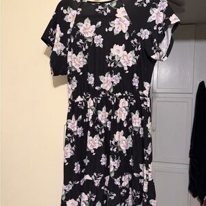 No Boundaries Black Floral Midi Dress